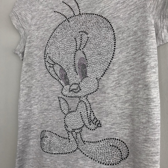 Divided By H&M || Bling Jeweled Tweety Bird T-Shirt Size 2 - Picture 5 of 11